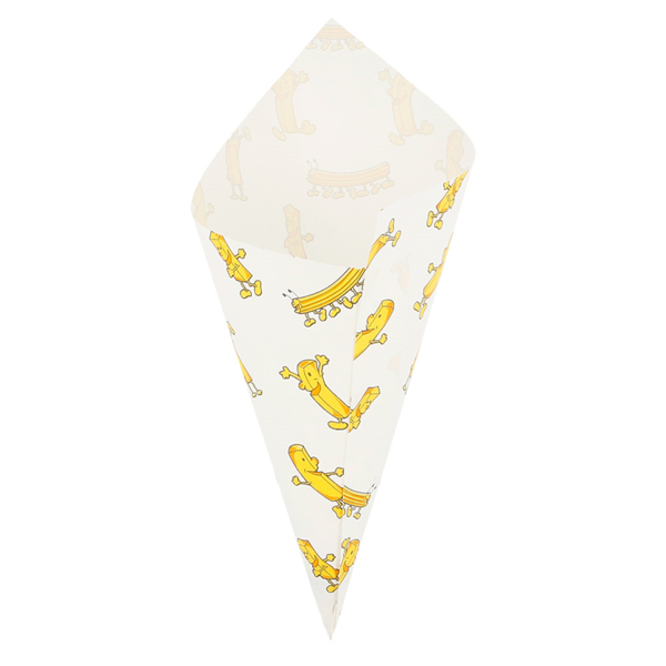 Paper cones "chips" 24x17cm white (250st/pak)