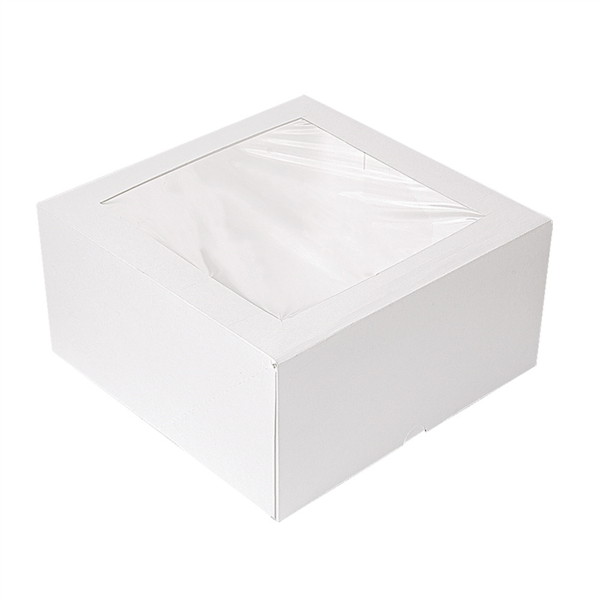 Cake Boxes with Window 24x24x12cm White The Pack (50st/pak)