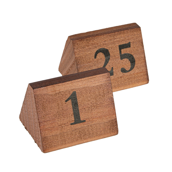 Tabletop Numbers from 1 - 25 5,8x4,6x4,2cm Wood (per set)