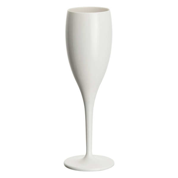 Polycarbonate Champagne Glasses 130ml White (12 stuks/pak)
