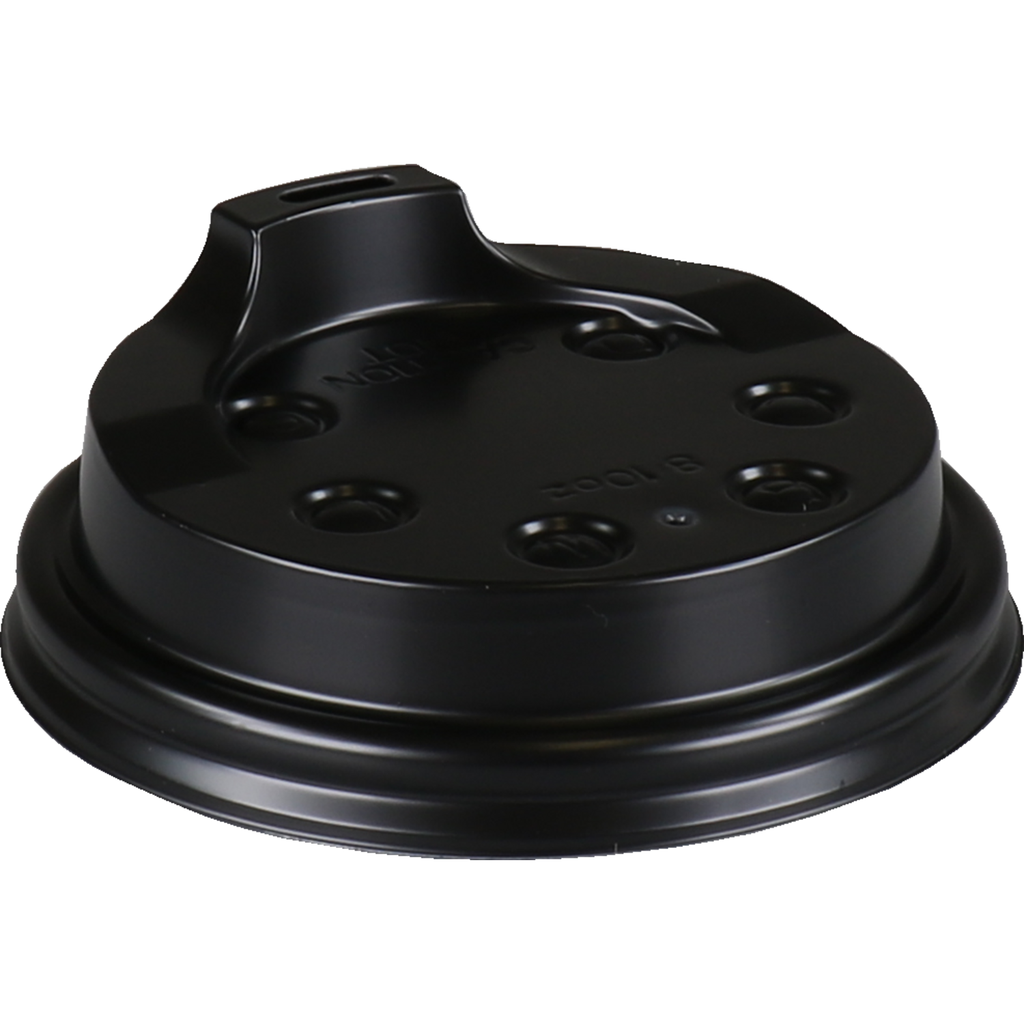 Deksel PS Zwart voor coffee cup 12oz/diam. 90mm (1000st/doos)