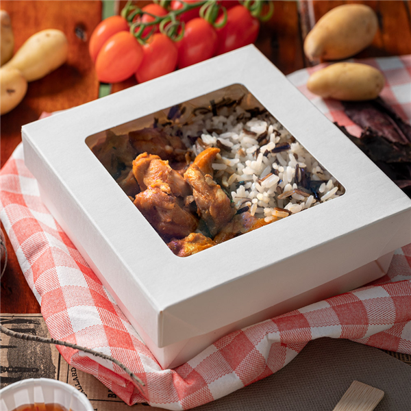 Small Boxes+Lids w/window The Pack 14x14x5cm White (25st/pak)