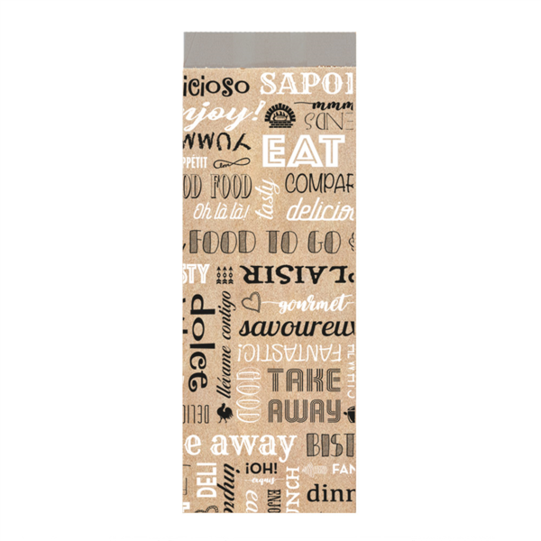 Greaseproof Bags for Sandwiches "Parole" 12+4x35cm Brown Kraft + Aluminium (500st/pak)