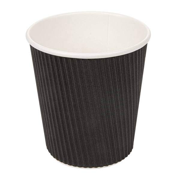 Coffee cups Ripple Wall 180ml (6oz) Black (25st/sleeve)