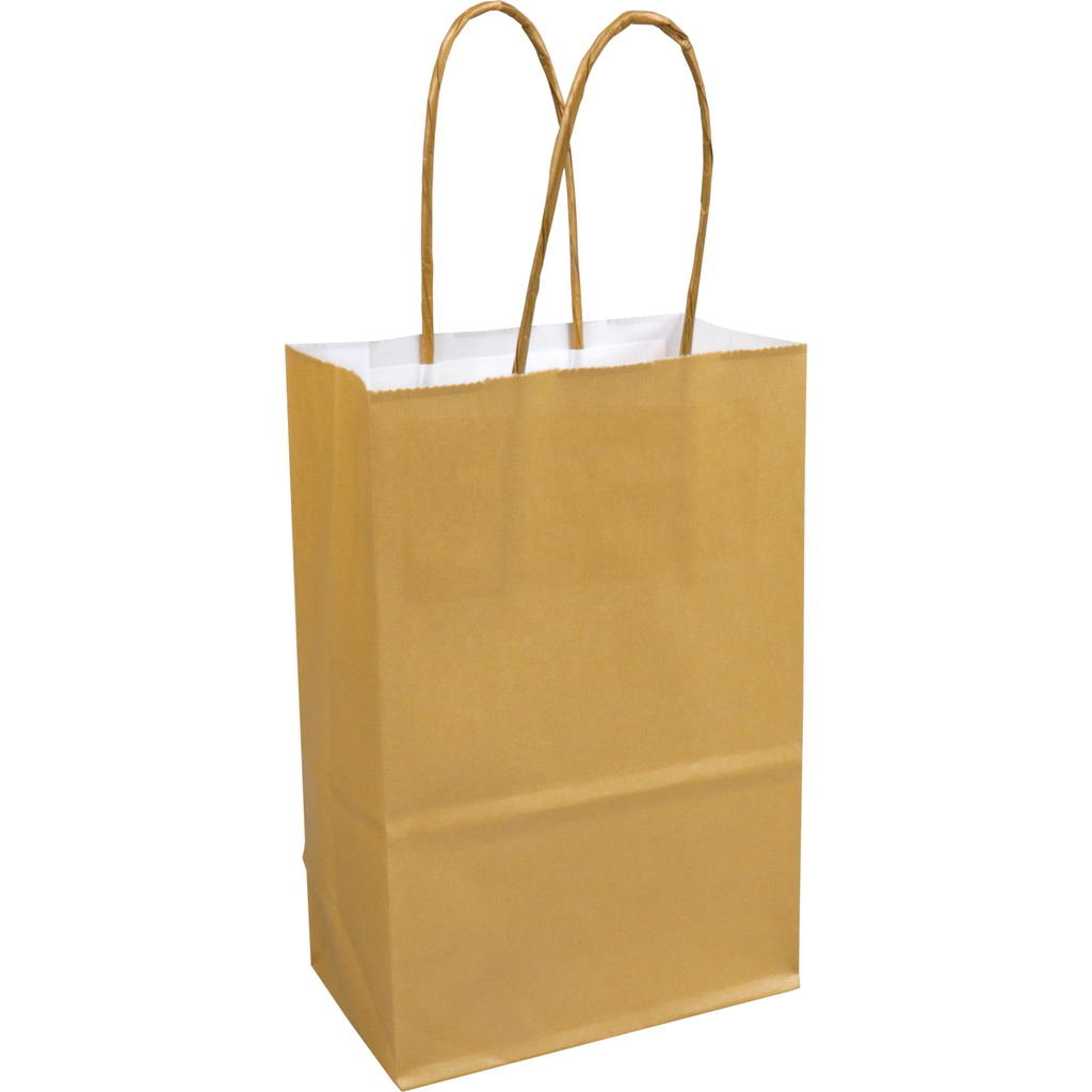 Draagtas Papier Goud 14x8x21cm (50st/pak)