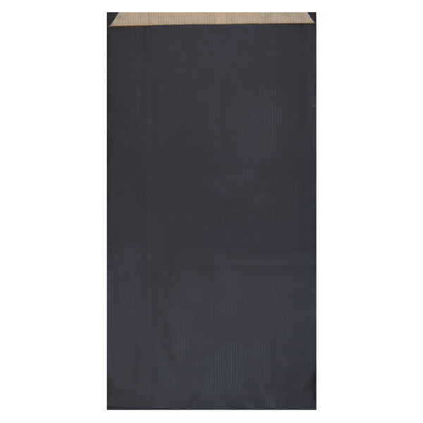 Flat Bags Black Kraft Ribbed (250st/pak)