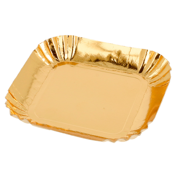 Mini Trays 6,5x6,5cm Gold Cardboard (100st/pak)