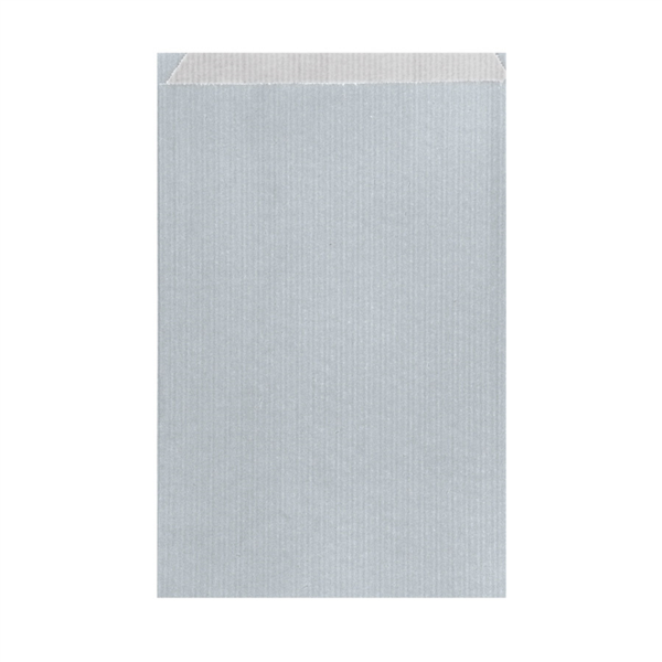 Flat Bags Silver Kraft Ribbed 19+8x35cm (250st/pak)
