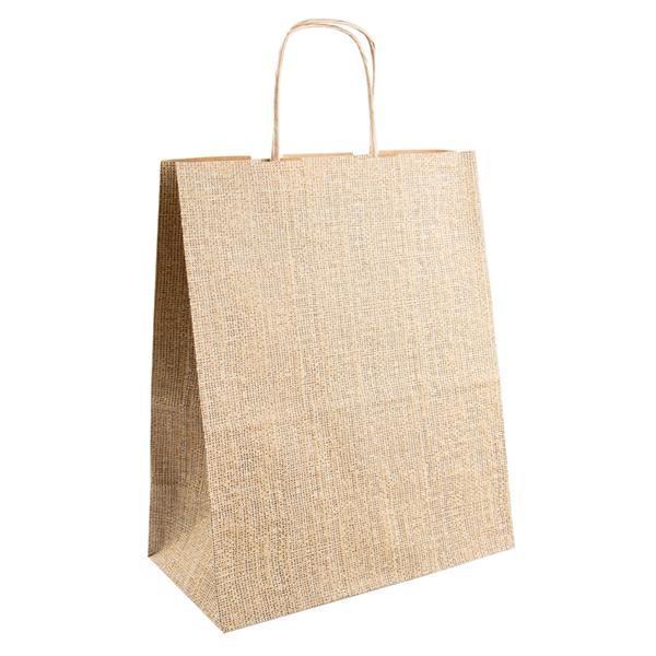 SOS Bags with Handles Arpillera 26+14x32cm Natural Kraft (250st/doos)