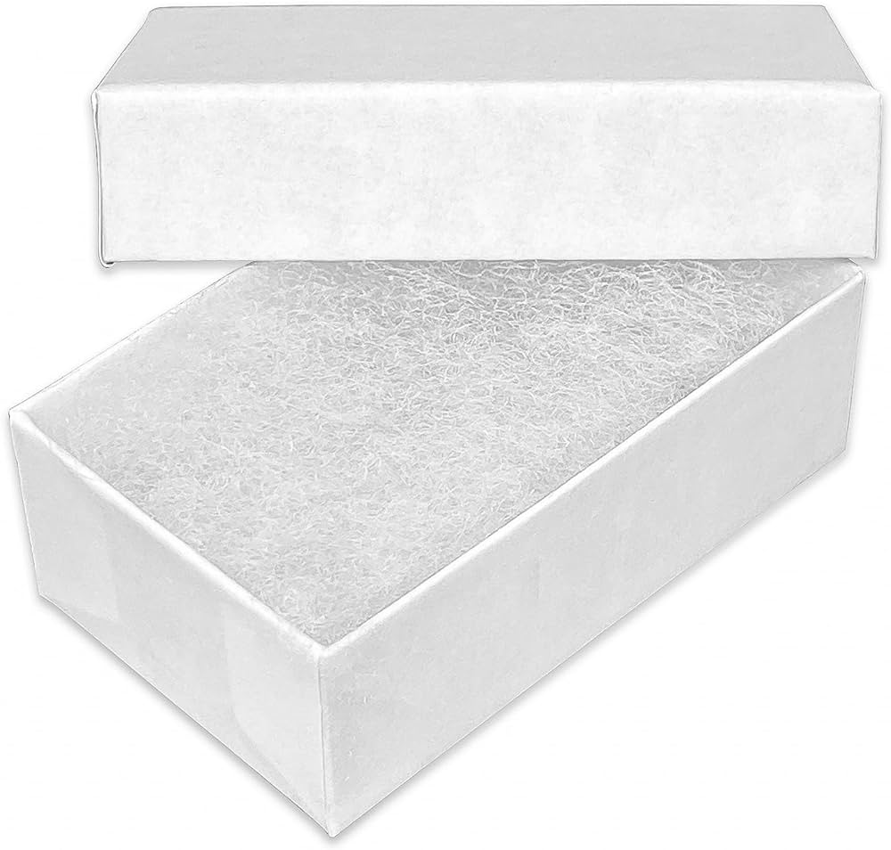 Jewelry Boxes 3-1/16x2-1/8x1 White Krome (100pcs/case)