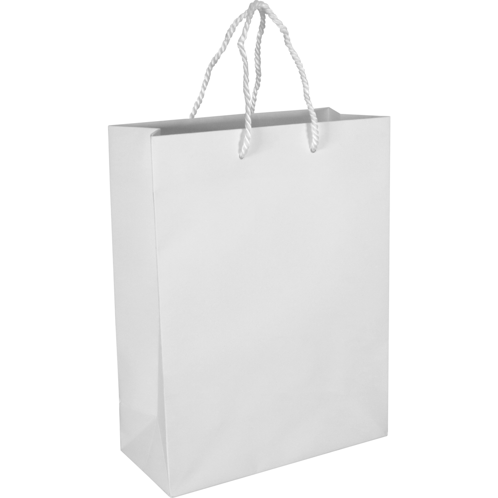 Draagtas met koord Wit 22x10x29cm (25st/pak)