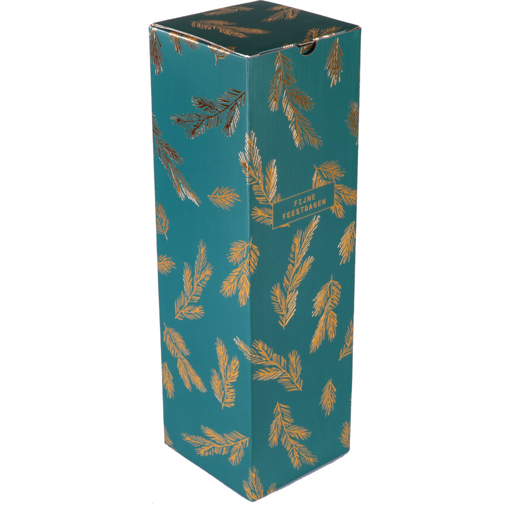 1-flesdoos "Dennentakje" 95x95x330mm Goud (per stuk)