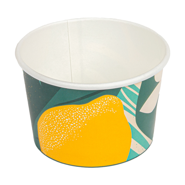 Ice Cream Tubs "Amalfi" 4oz/120ml 7,7x4,7cm White Cardboard (50st/pak)