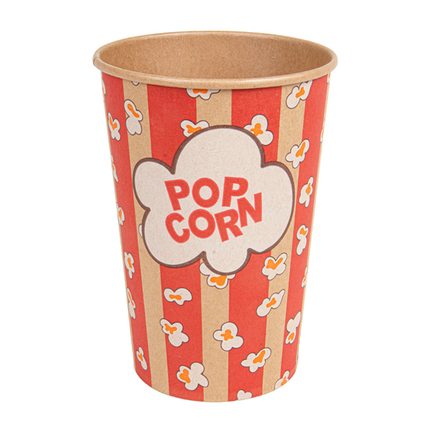 Popcorn Containers 1380ml Kraft/Red (50st/pak)