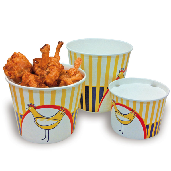 Chicken Buckets + Lids 5100ml (170oz) White Cardboard (40st/pak)