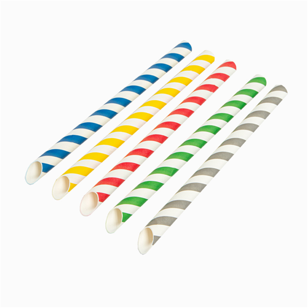 Striped Straight Straws Bubble Tea 1,2x20cm assorted colours (50st/pak)