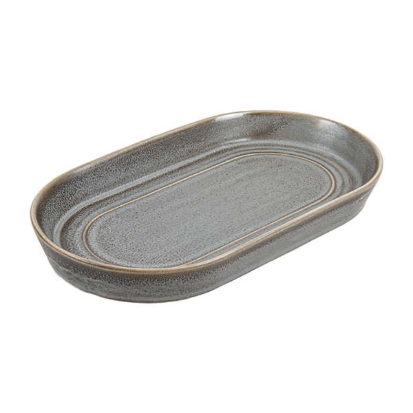 Oval Plates "URBAN AKALA" 24x13,7x2,7cm Cement Porcelain (per stuk)