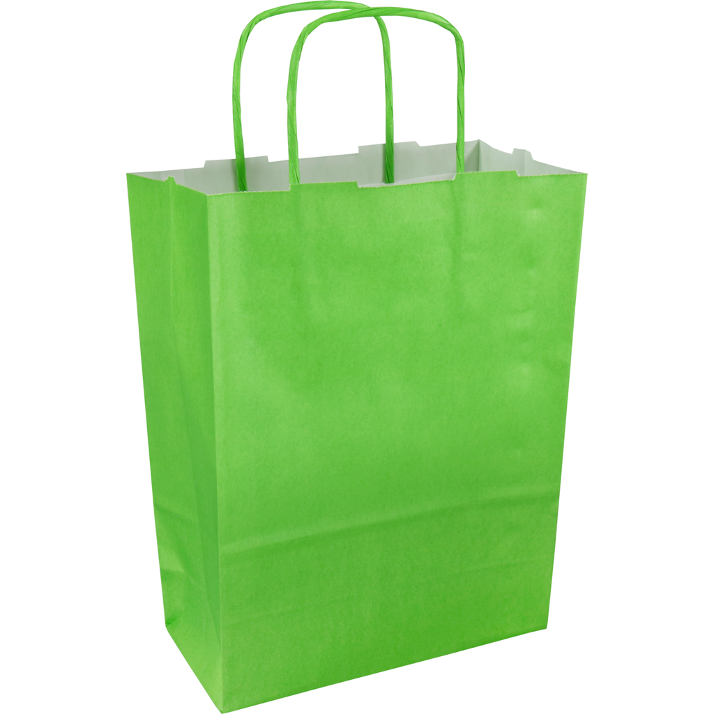 Papieren draagtas 18/8x22cm groen (50st/pak)