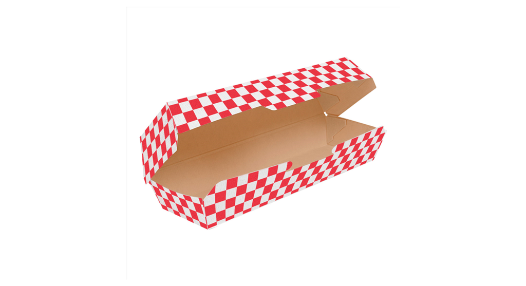 Hot Dog boxes "Fitipaldi" 23,2x9x6,3cm Red/Natural Cardboard (50st/pak)