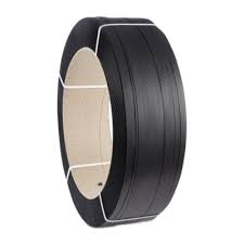 Poly strapping Black / PP band 12mm (133kg tension strength) (1/2") Core dia:20cm (rol ca 3000mtr / 9842ft) LET OP: 2 rollen per doos!