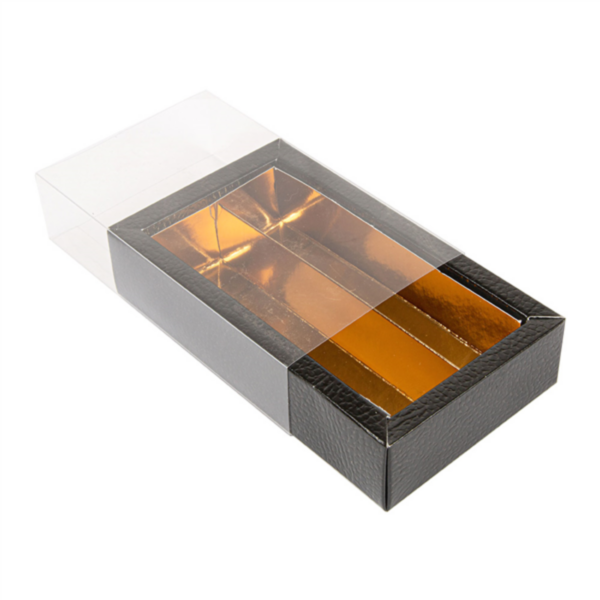Chocolate Boxes 14,5x7,5x3,5cm Black Cardboard (per stuk)