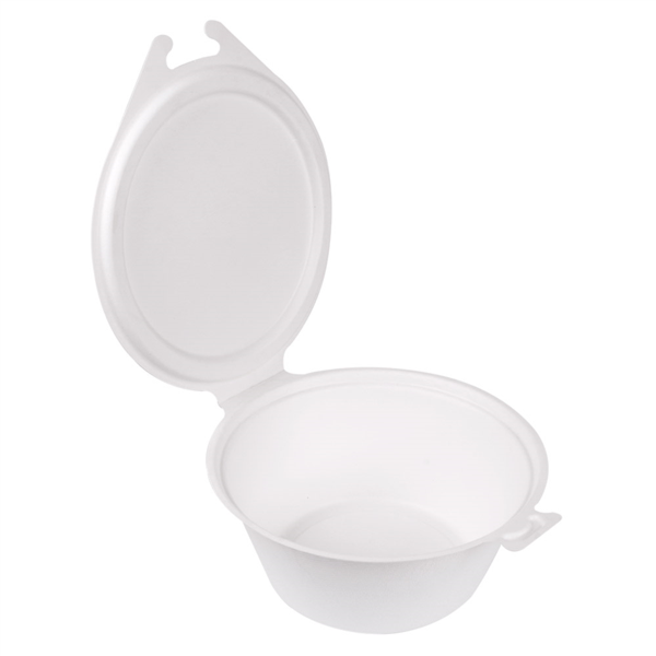 Containers with Hinged Lid "Bionic" 1300ml 20x13,5x8cm White Bagasse (50st/pak)