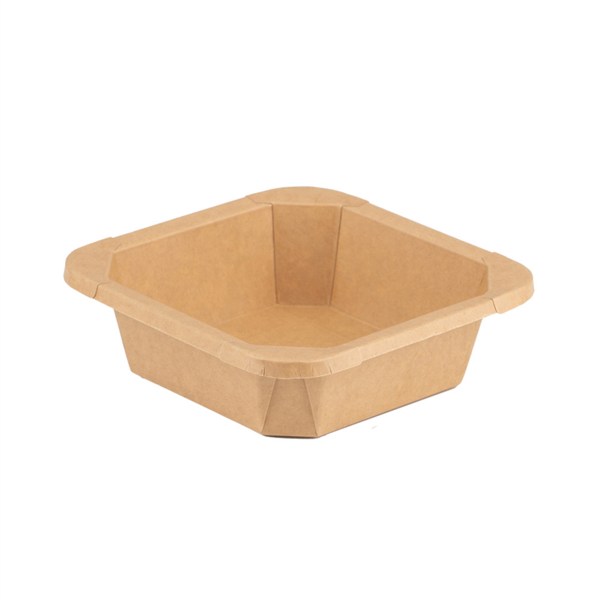 Square Containers 300ml 12,4x12,4x3,5cm Natural Kraft (50st/pak)