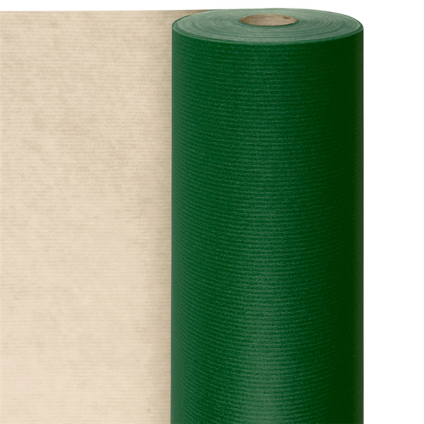 Gift paper one-colour 70cm x 100mtr Green Kraft (per rol)