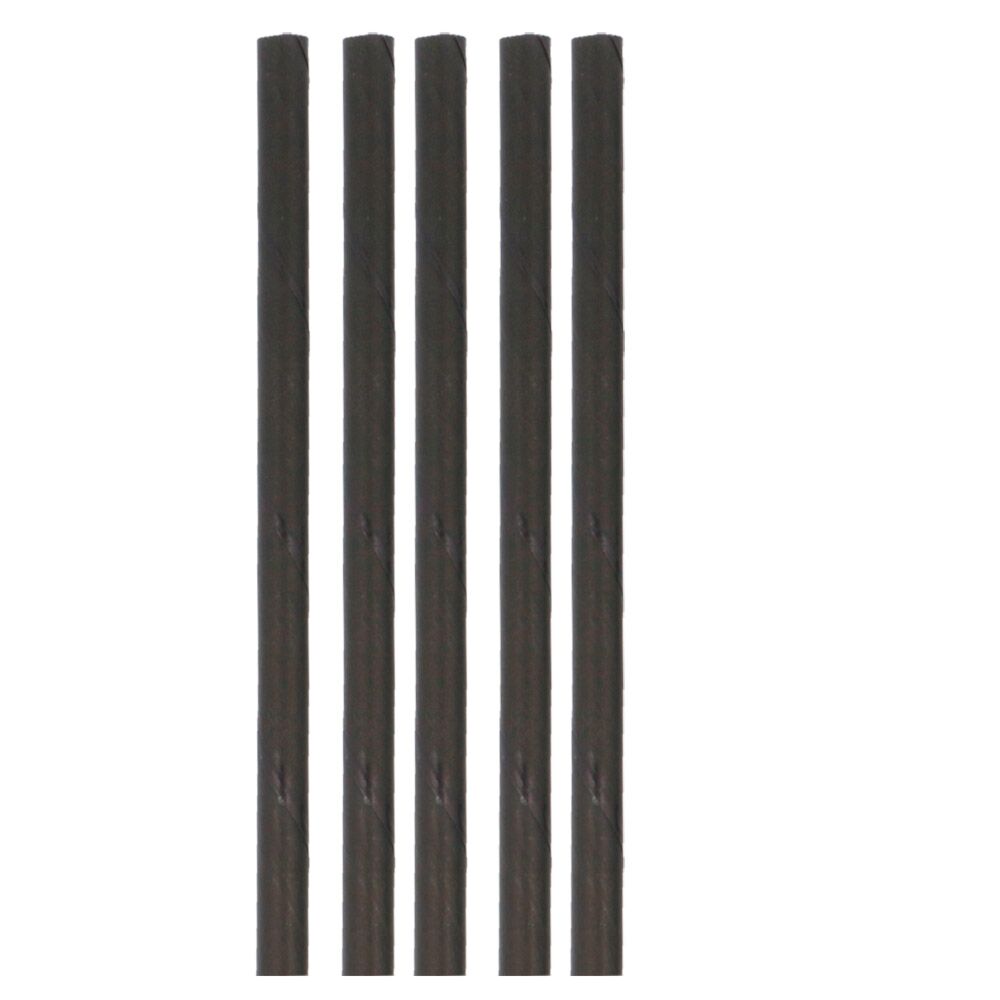 Straws Paper 1mmx23cm Black (50st/pak)