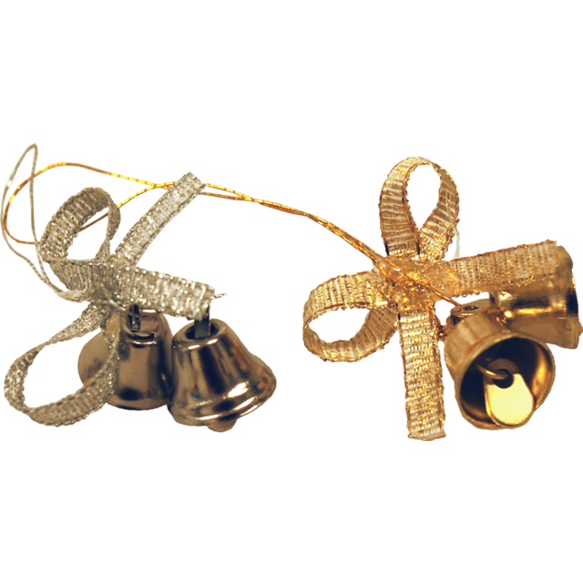 Bel (1cm) met strik Goud+Koord (100st/pak)