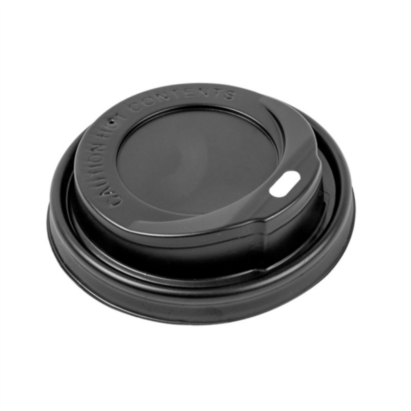 Coffeecup lids Black for 240ml cups (100st/pak)