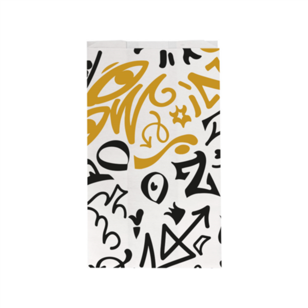 Hamburger Bags Pfas Free Graffiti 12+7x18cm White parch (500st/pak)