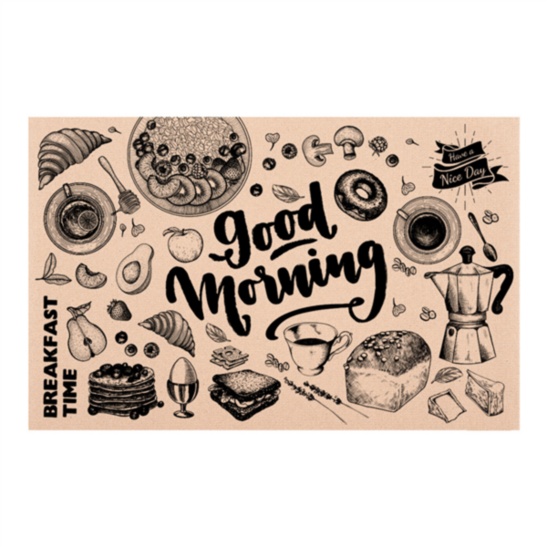 PlaceMats Offset Good Morning 24,5x38,5cm Natural Kraft (250st/pak)