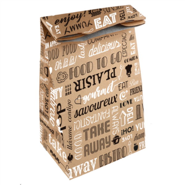 SOS Bags without Handles "Parole" 22+12x31cm Natural Kraft + Aluminium (250st/doos)