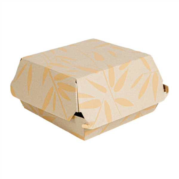 Burger Boxes The Pack Feel-Green 12,5x12x5,8cm Natural Cardboard (50st/pak)