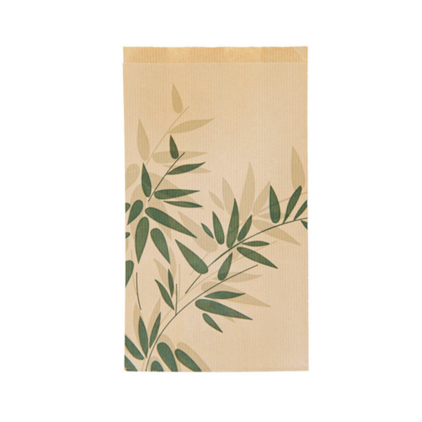 Croissant Bags "Feel Green" 14+7x22cm Natural Kraft (500st/pak)