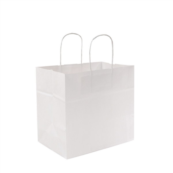SOS Bags with Handles 24+15x29cm White Cellulose (250st/doos)