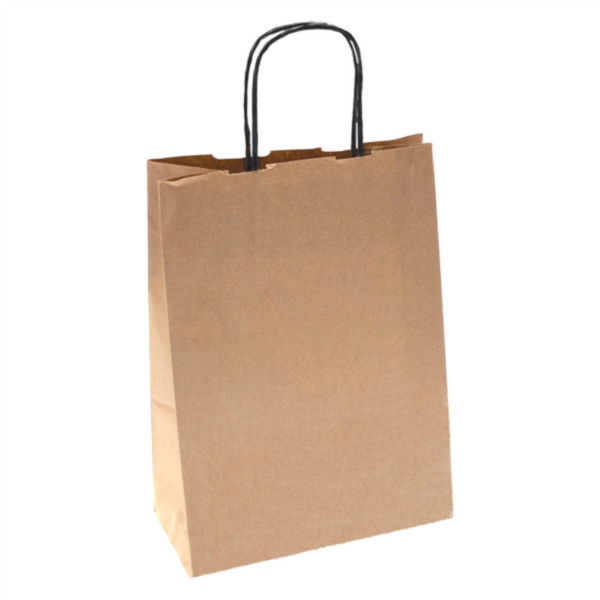 SOS Bags with Black Handles 20+1-x29cm Natural Kraft (250st/doos)