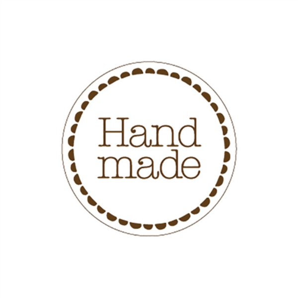 Adhesive Labels "Hand made" Diam. 4cm White (1000st)