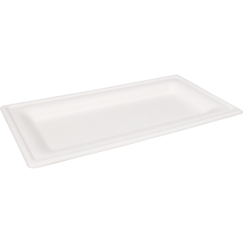 Bord Wit Bagasse Rechthoekig 26x13cm (500st/doos)