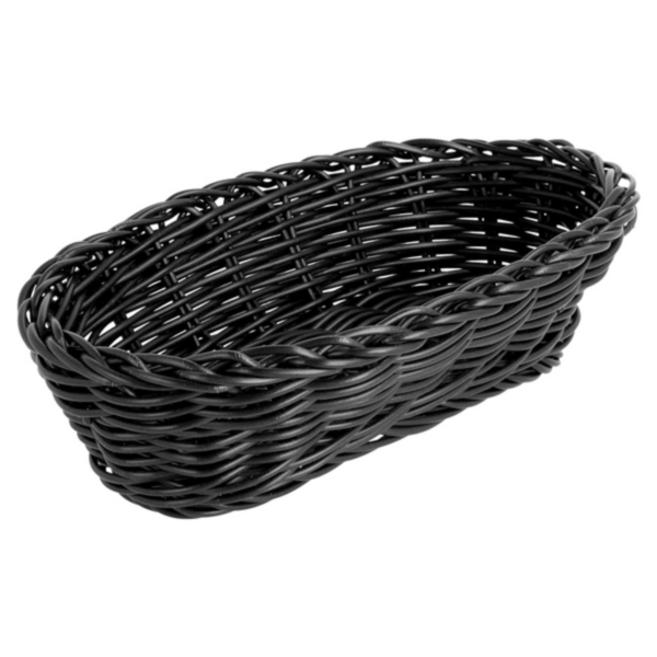 Elongated Baskets Imitation Wicker 23x9x8cm Black PP (per stuk)
