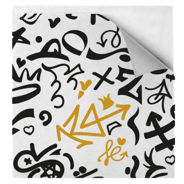 Greaseproof Paper Graffiti 2-sides open Pfas Free 17x18cm White Parch (500st/pak)