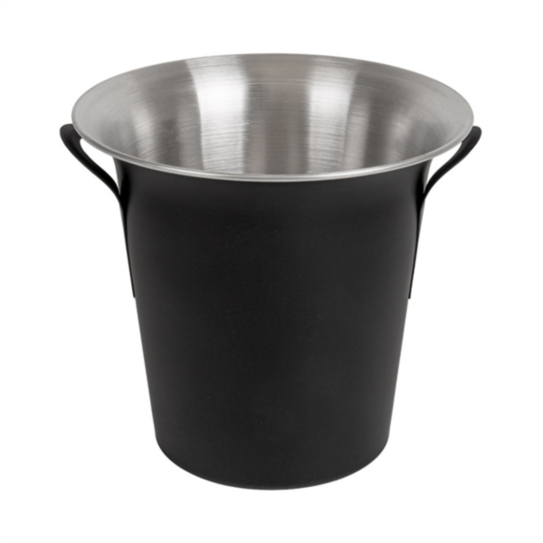 Champagne Bucket with Handles "Artinox" 21x20cm Matt Black Steel (per stuk)