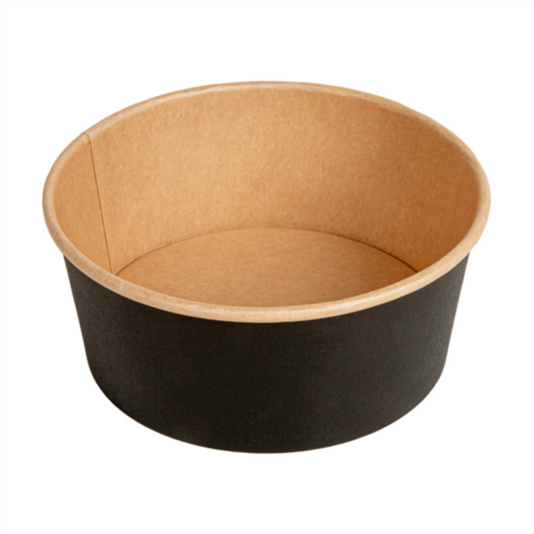 Salad Bowls 750ml Dia. 15cm x 6cm Black Kraft (50st/pak)