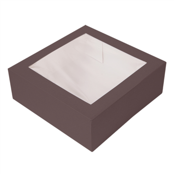 Cake Boxes with Window The Pack 26x26x8cm Chocolate (50st/pak)