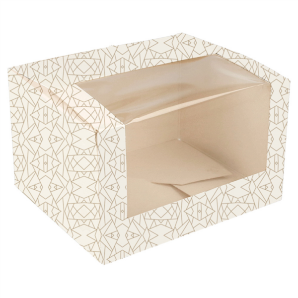 Cake Boxes w/window The Pack "Deco" 13x11x8cm White Cardboard (50st/pak)
