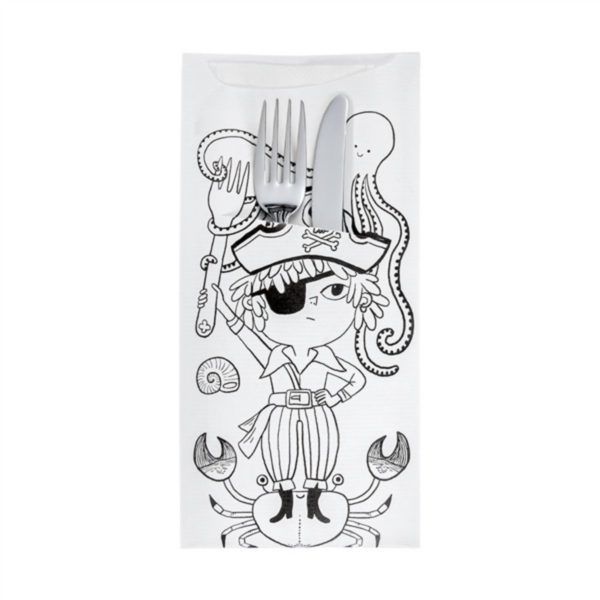 Cutlery Bags + Napkin "Colour Me" 11,2x22,5cm White (100st/pak)