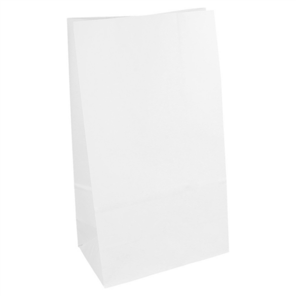 SOS Bag Popcorn Medium White 14+8x24cm Greaseproof 500/cs