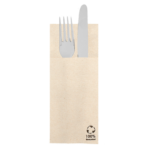 Kangurito napkins "Double Point" 33x40cm Natural Recycled Tissue 50st/pk