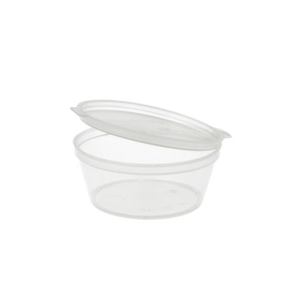 Small Containers + Lid 60ml Diam. 6/4,6cm x 2,5cm Clear PP (50st/pak)